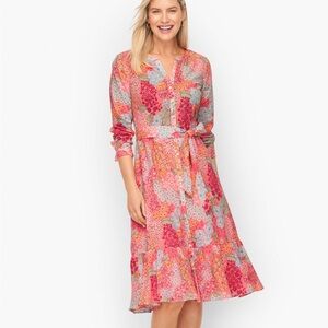 Talbots Vibrant Floral Midi Dress